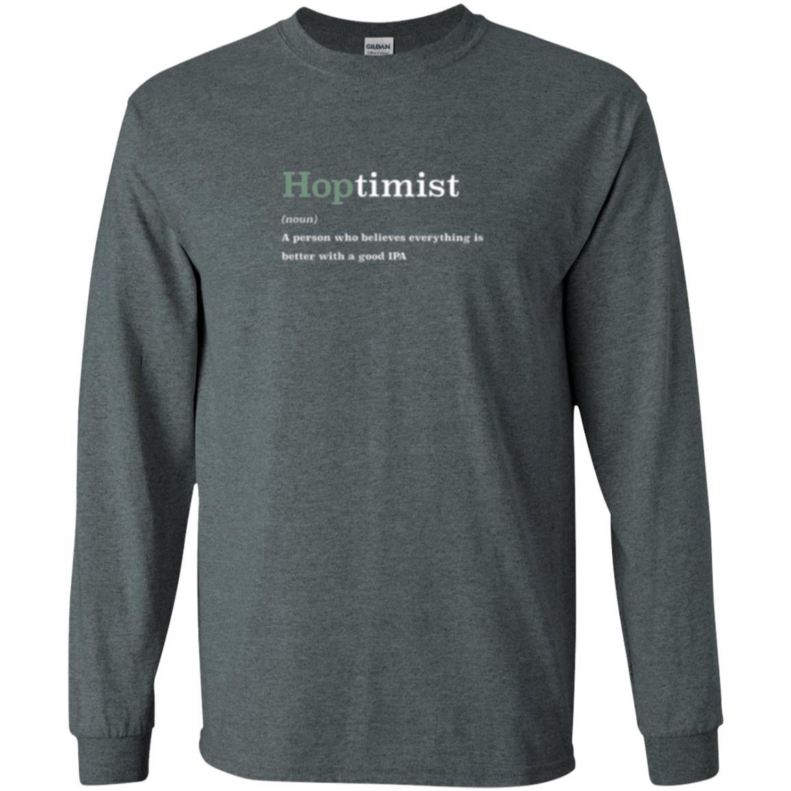 Beer Lover T-shirt Hoptimist Definition Dark Heather