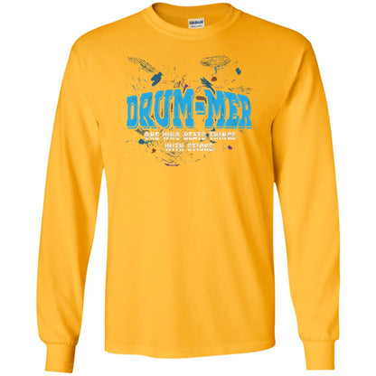 Drummer Definition T-shirt Drummer One Who Beats Things With Stick Gold