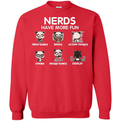 Nerds Have More Fun Video Games Books Action Figures Shirts Red