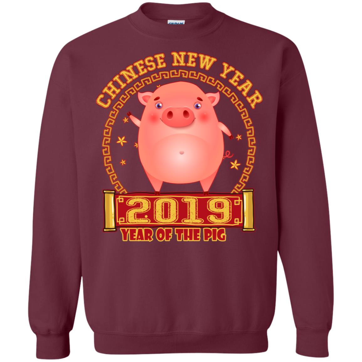 Chinese New Year Year 2019 Of The Pig Shirt Maroon