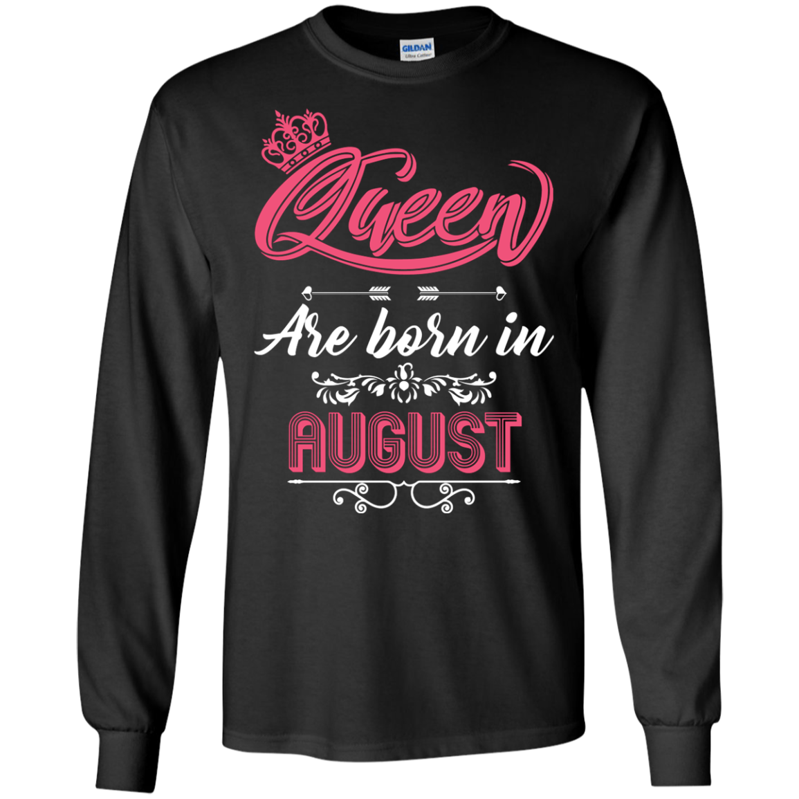 Brithday T-Shirt Queen Are Born In August Black