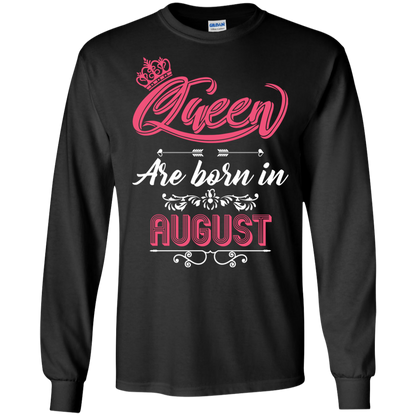 Brithday T-Shirt Queen Are Born In August Black