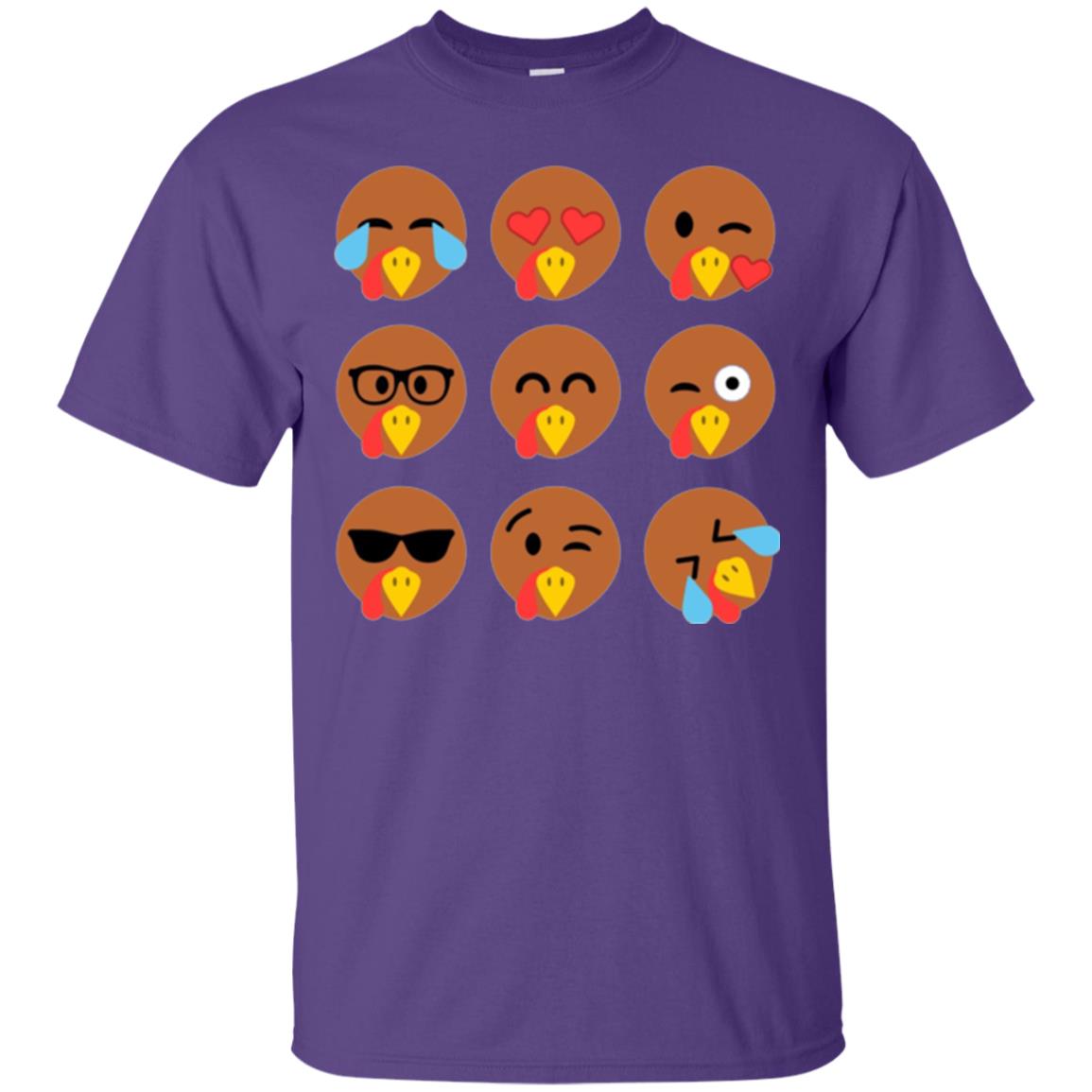 Thanksgiving T-shirt Turkey Emojis Purple