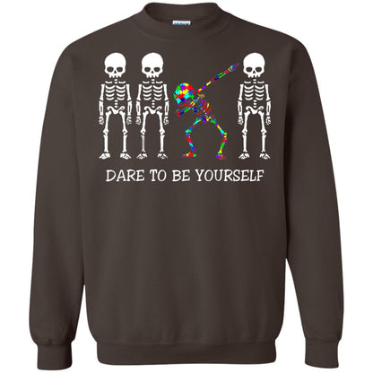 Dare To Be Yourself Autism Awareness T-shirt Dark Chocolate