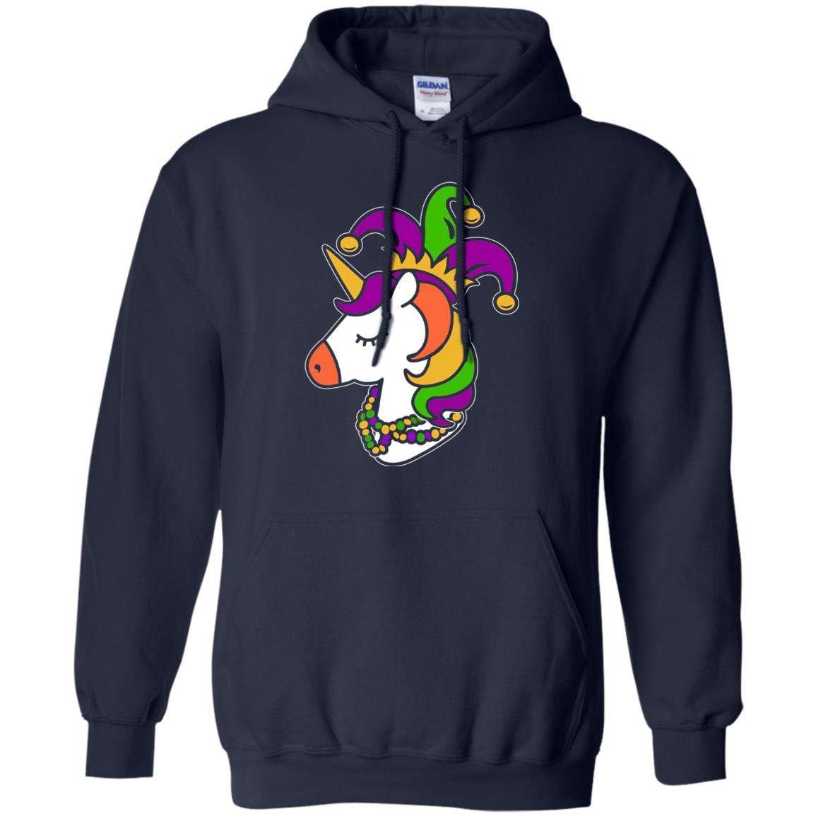 Unicorn Funny Mardi Gras T-shirt Navy