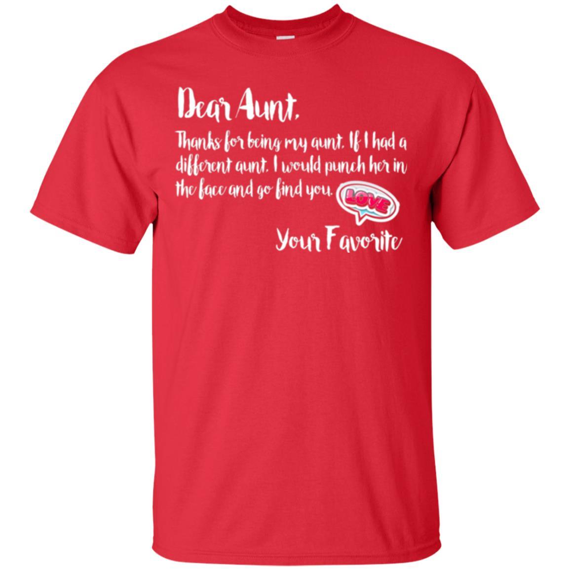 Family T-shirt Dear Aunt Thanks For Being My Aunt Red
