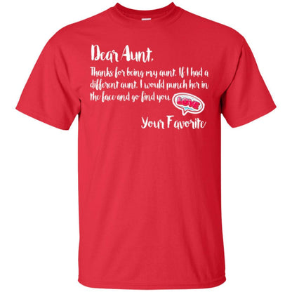 Family T-shirt Dear Aunt Thanks For Being My Aunt Red