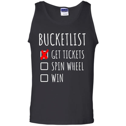 Game Show T-shirt Bucket List Spin Wheel Win Black