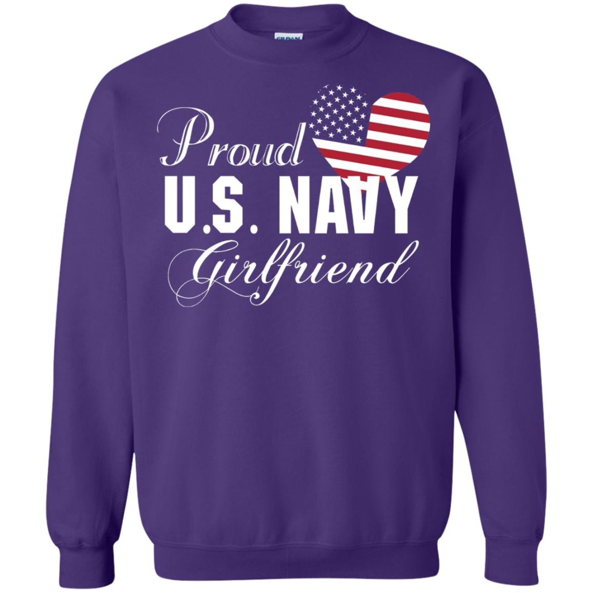 Pride U.s. Army Shirt Proud Navy Girlfriend Heart Purple