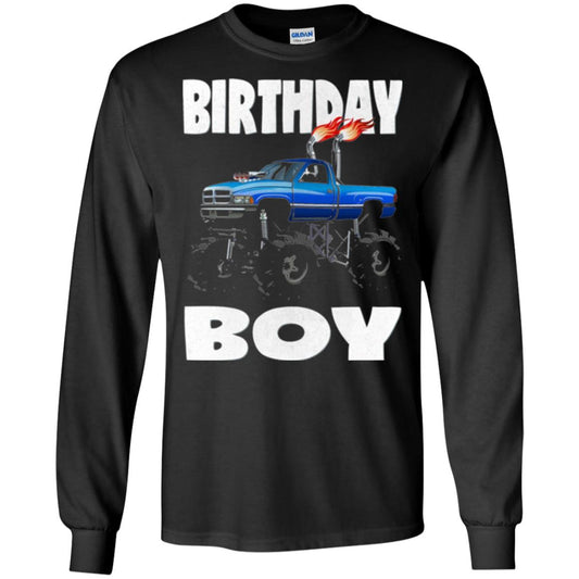 Monster Truck T-shirt Birthday Boy Vintage Black