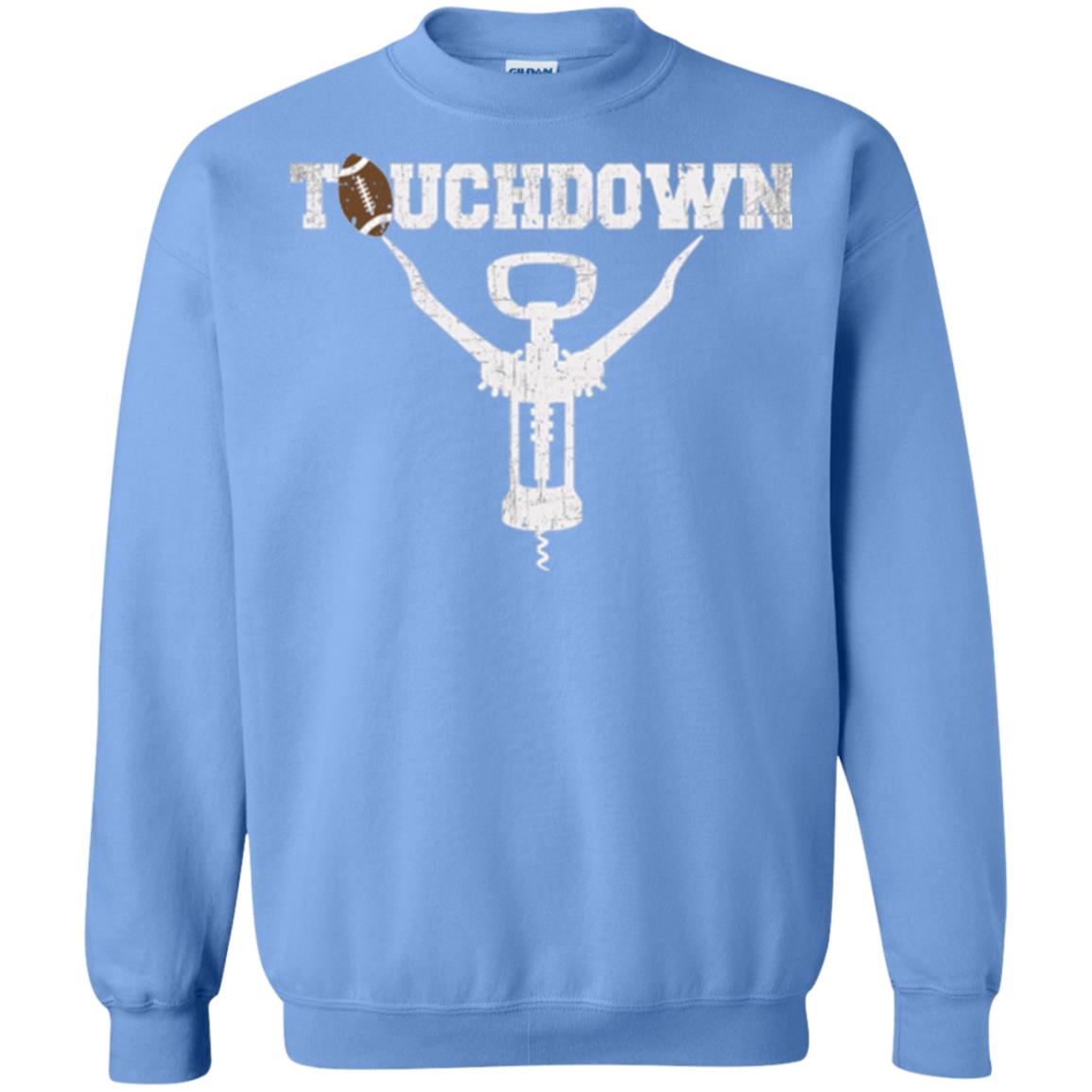 Football T-shirt Touchdown Funny Football Wine Lovers Carolina Blue