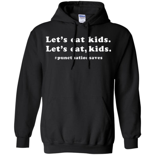 Funny Teacher T-shirt Let_s Eat Kids Punctuation Saves Black