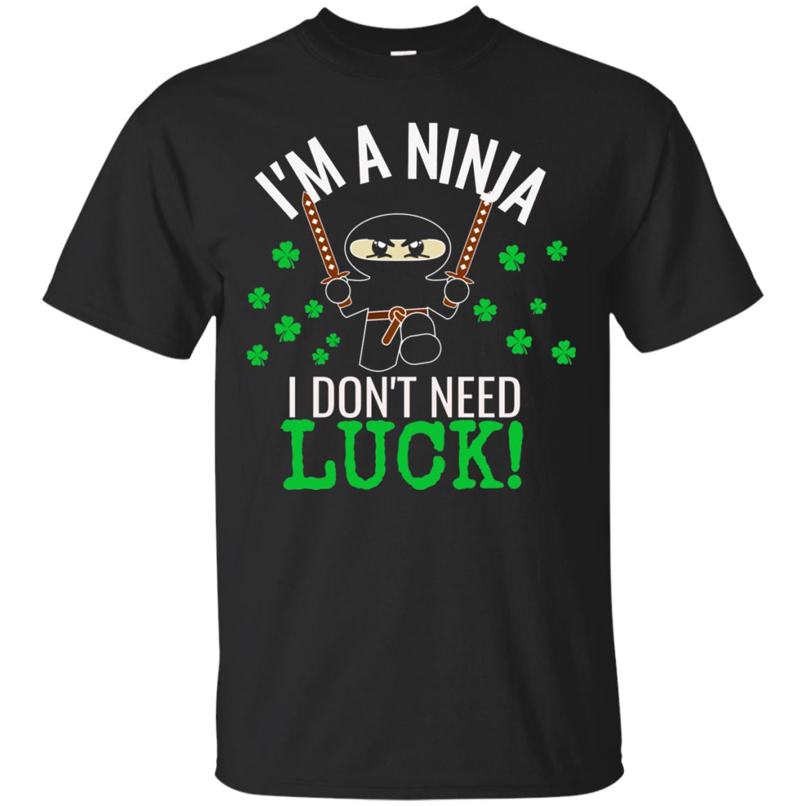 Ninja Luck Green St. Patrick_s Day T-shirt Black