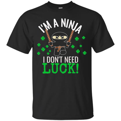 Ninja Luck Green St. Patrick_s Day T-shirt Black