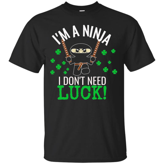 Ninja Luck Green St. Patrick_s Day T-shirt Black