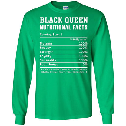 Nubian T-shirt Black Queen Nutritional Facts Irish Green