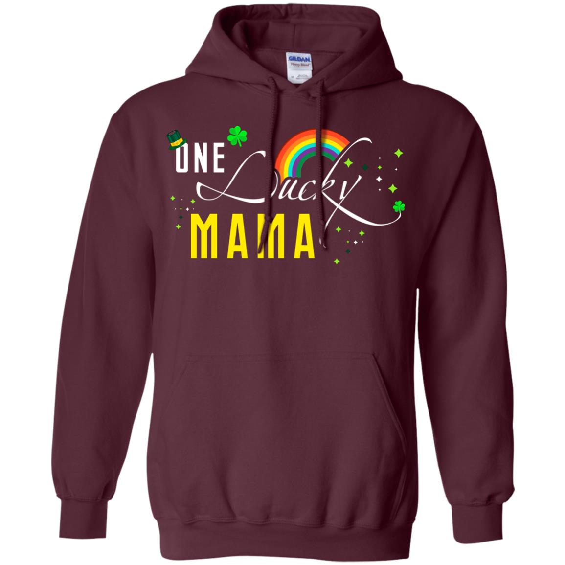One Lucky Mama St. Patrick_s Day T-shirt Maroon