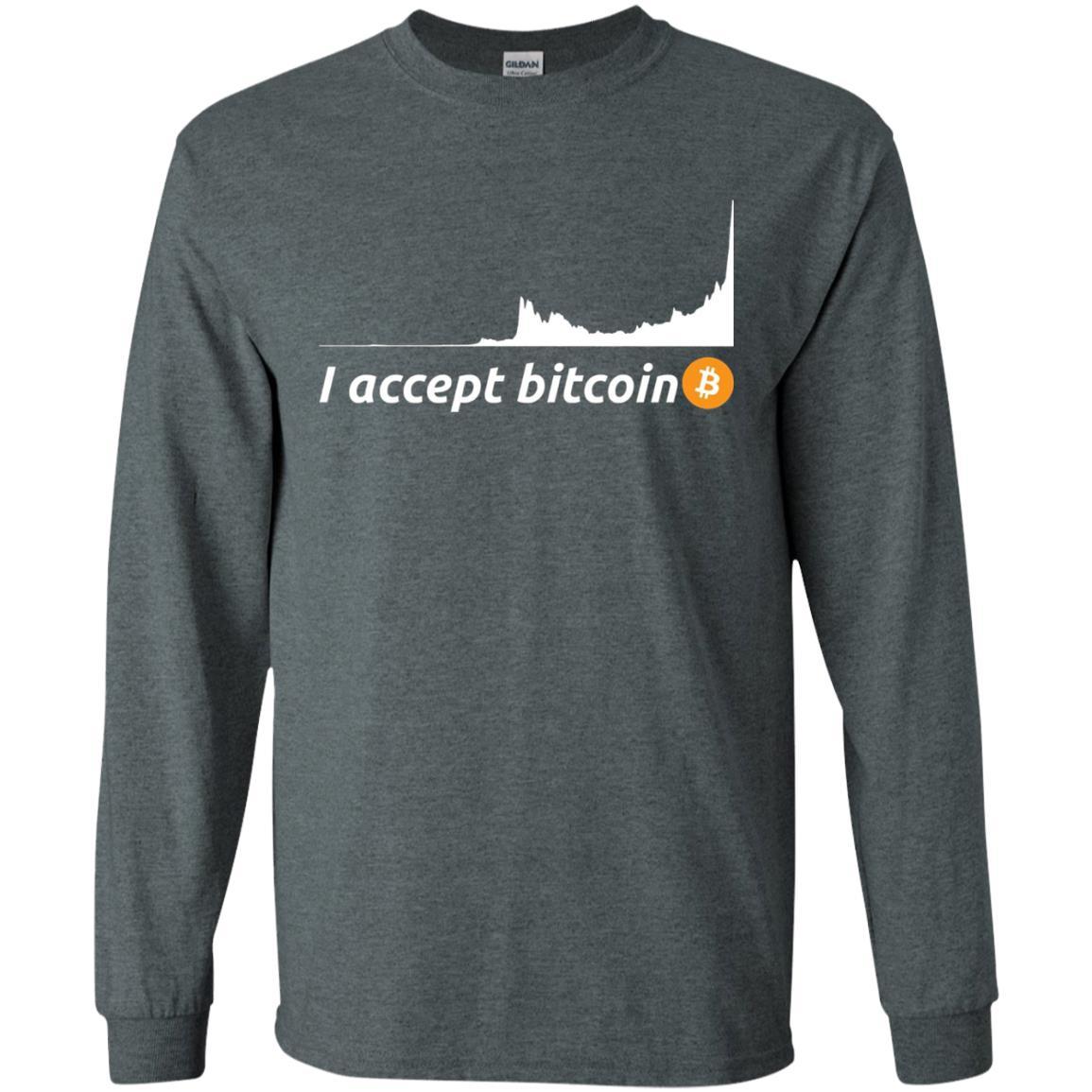 Cryptocurrency T-shirt I Accept Bitcoin Dark Heather