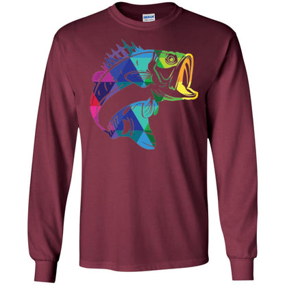 Fisherman T-shirt Fish For Bass Maroon