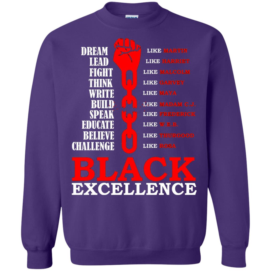 Black Excellence Black Af Proud African American T-shirt Purple