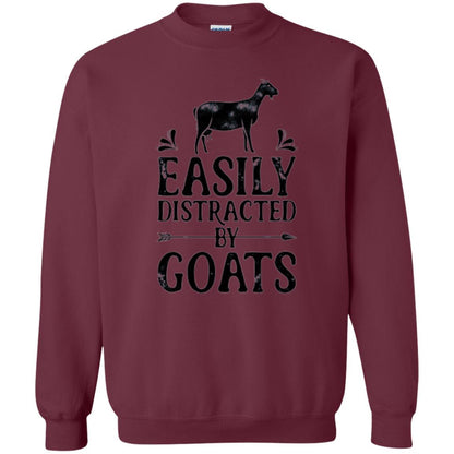 Goat Lover T-shirt Easily Distracted By Goats Maroon