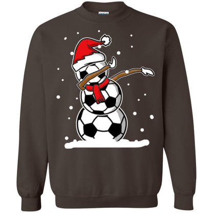 Christmas T-shirt Dabbing Snowman Soccer Dark Chocolate