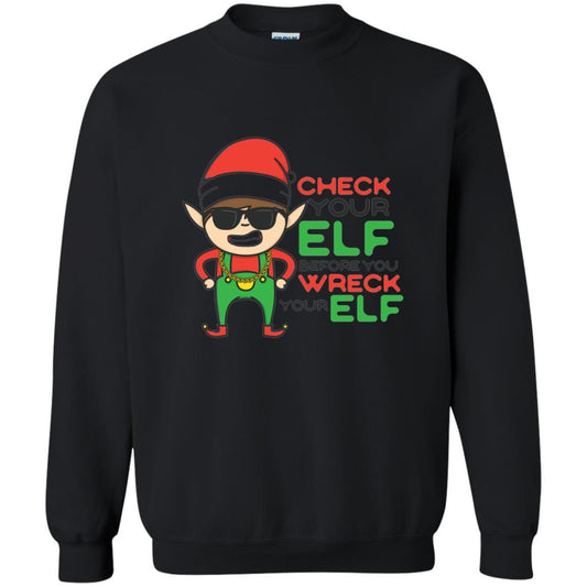 Christmas T-shirt Check Your Elf Before You Wreck Your Elf Black