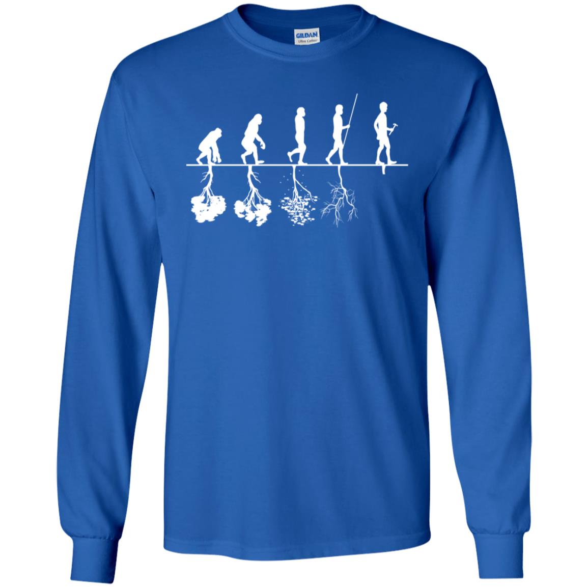 Evolution Tree Of Human Life Thinking Save Environment Shirt Royal