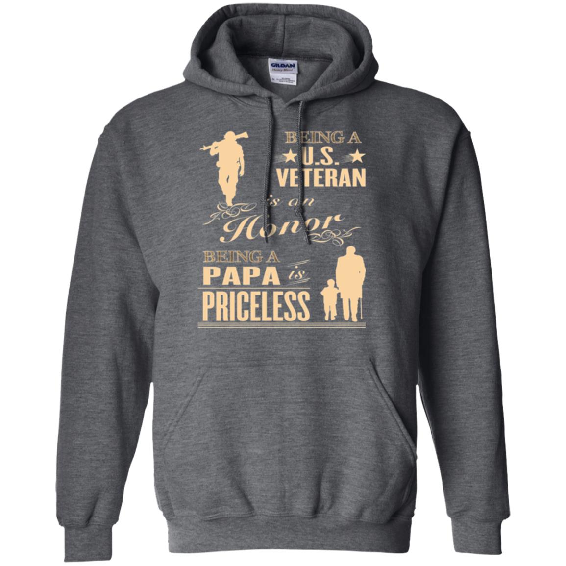 Papa T-shirt Being A U.s Veteran Dark Heather