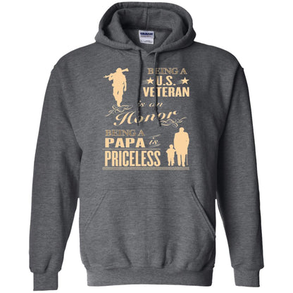 Papa T-shirt Being A U.s Veteran Dark Heather