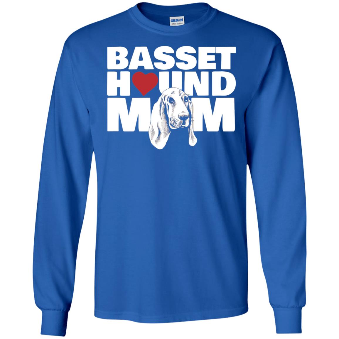 Basset Hound Mom Heart T-shirt Royal