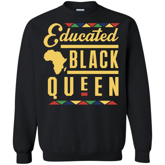 African American T-shirt Educated Black Queen Black