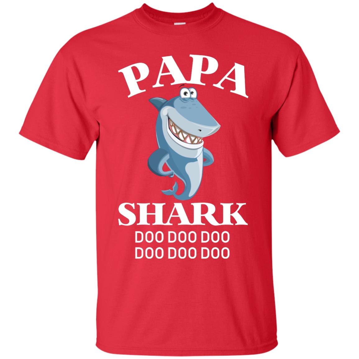 Papa Shark Family Shark Shirt Red