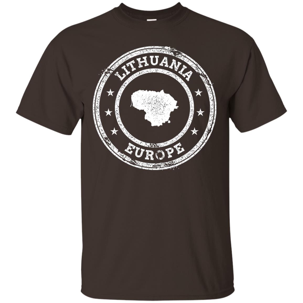 Lithuania Passport Stamp Funny Lithuania T-shirt Dark Chocolate