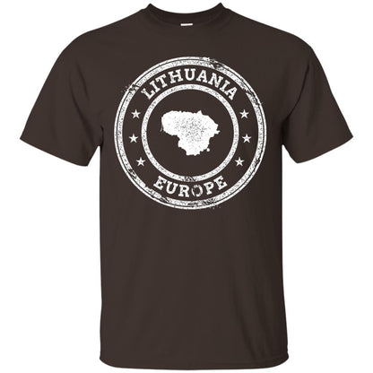 Lithuania Passport Stamp Funny Lithuania T-shirt Dark Chocolate