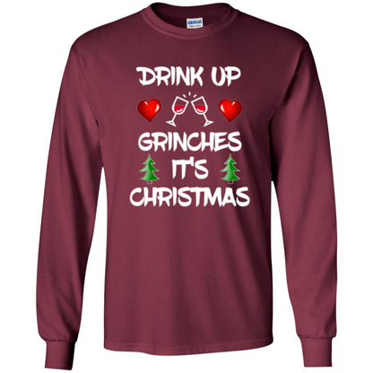 Christmas T-shirt Drink Up Grinches It_s Christmas Maroon