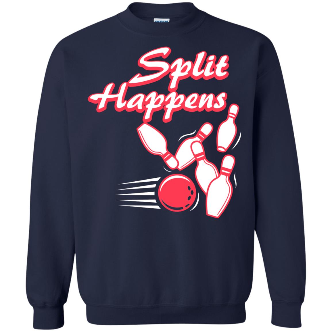 Bowling Lover T-shirt Split Happens Navy