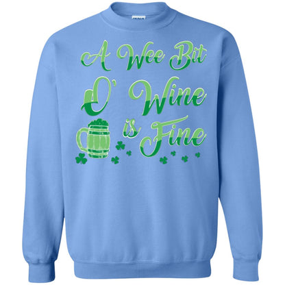 A Wee Bit O’ Wine Is Fine St. Patrick's Day T-shirt Carolina Blue