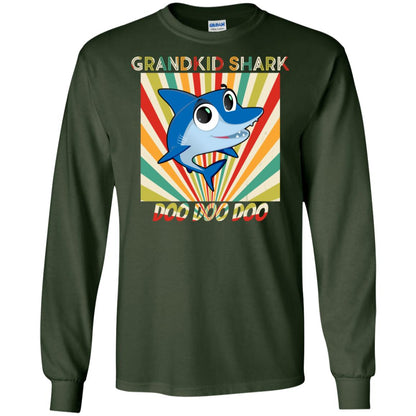 Grandkids Shark Doo Doo Doo Family Shark Gift Shirt Forest Green
