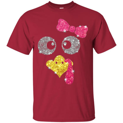 Thanksgiving T-shirt Turkey Face Girl T-shirt Cardinal