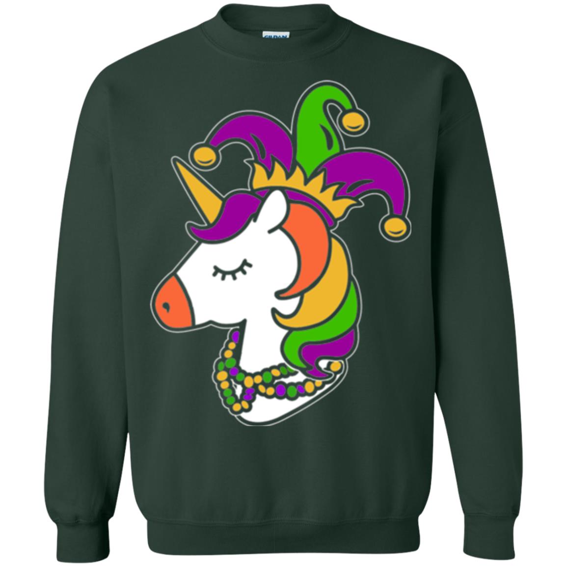 Mardi Gras Unicorn T-shirt Forest Green