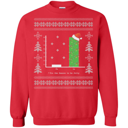 Christmas T-shirt Carol Bar Graph Red