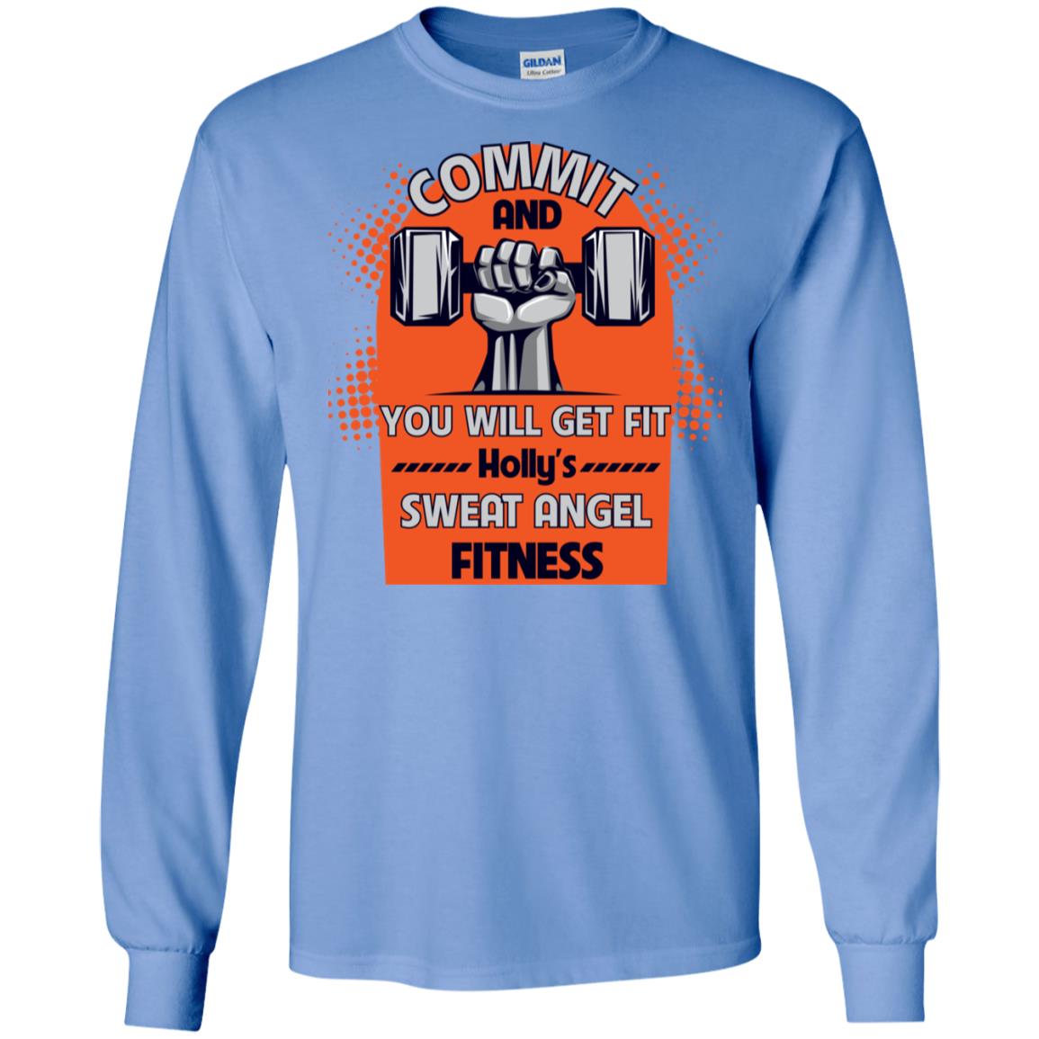 Commit And You Will Get Fit Holly's Sweat Angle Fitness Shirt Carolina Blue