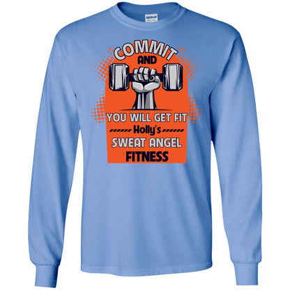 Commit And You Will Get Fit Holly's Sweat Angle Fitness Shirt Carolina Blue