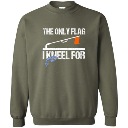 Fisherman T-shirt Ice Fishing Tip Up Flag T-shirt Military Green