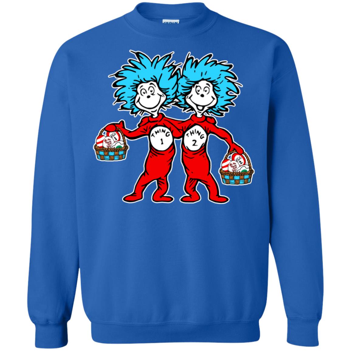 Dr. Seuss Thing 1 Thing 2 Easter Egg T-shirt Royal