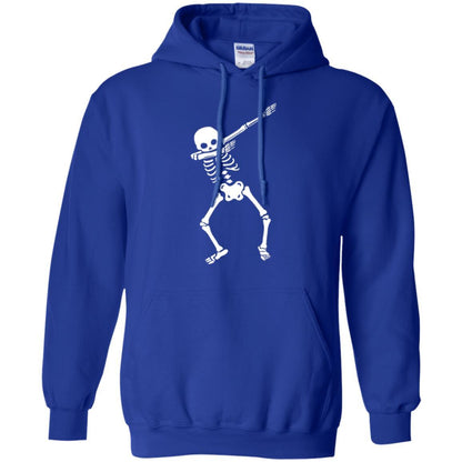 Funny Halloween T-shirt Dabbing Skeleton Royal