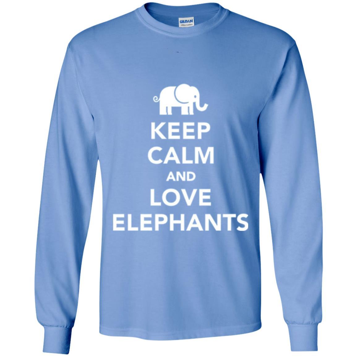Elephant Lover T-shirt Keep Calm And Love Elephants T-shirt Carolina Blue