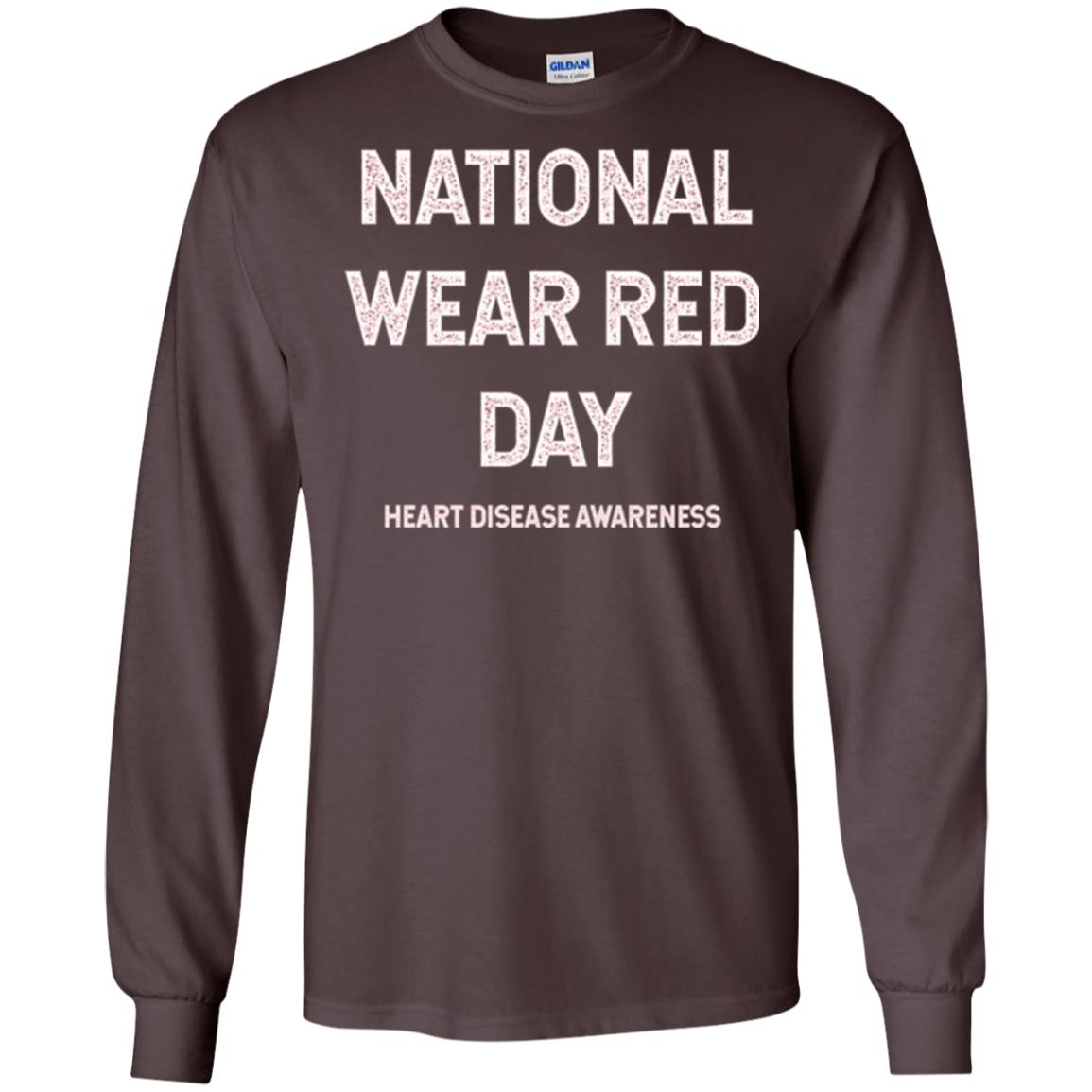 Heart Disease Awareness T-shirt National Wear Red Day Dark Chocolate