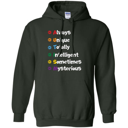 Always Unique Totally Intelligent Autism Awareness T-shirt Forest Green